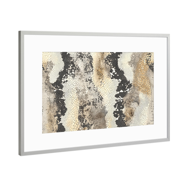 Poster mit Rahmen Silber "Elegante Schlangentextur" artboxONE - Natur,Tiere,Abstrakt