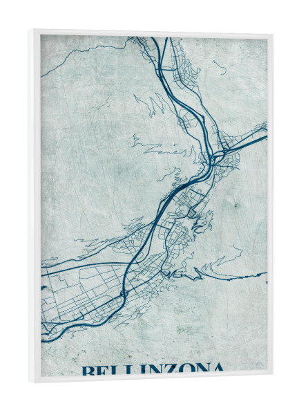 Poster mit weißem Rahmen "Bellinzona Vintage" artboxONE - Städte / Weitere,Kartografie