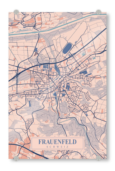 Acrylglasbild "Frauenfeld CityMap" artboxONE - Städte / Weitere,Kartografie