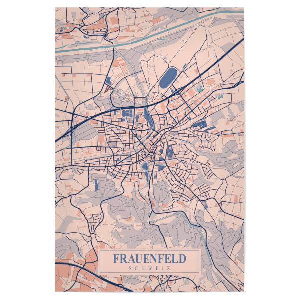 Poster 30x20 cm "Frauenfeld CityMap" artboxONE - Städte / Weitere,Kartografie