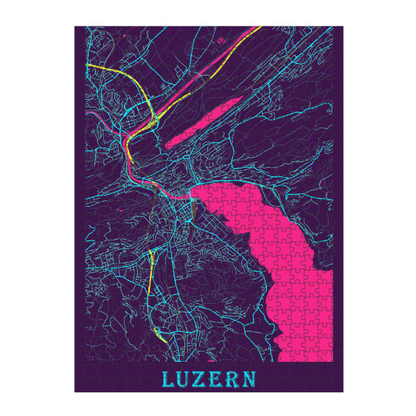 Puzzle Ravensburger "Stadt Map Luzern" artboxONE - Städte / Weitere,Kartografie