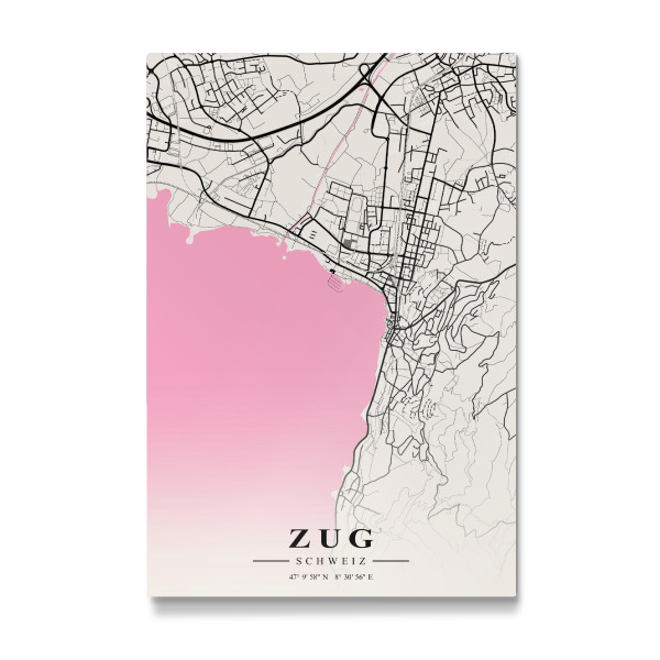 Galerie-Print "City Zug Map" 30x20 cm artboxONE