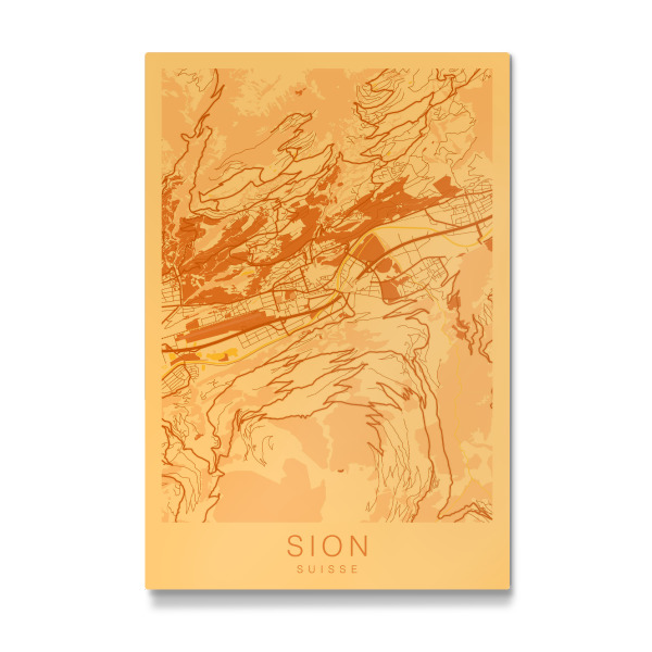Galerie-Print "Stadt Sion Map" 75x50 cm artboxONE