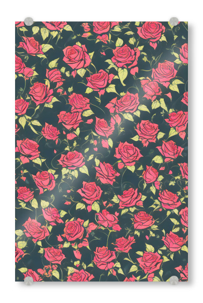 Acrylglasbild "Romantischer Rosengarten" artboxONE - Floral