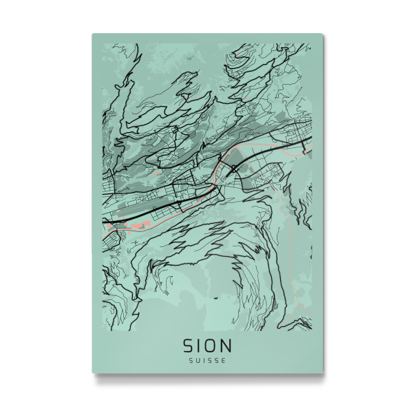 Galerie-Print "Map Sion Schweiz" 75x50 cm artboxONE