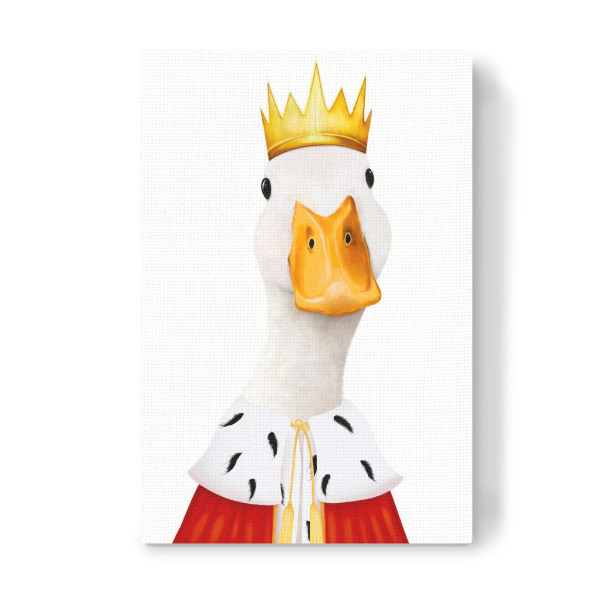Leinwandbild "Der Entenkönig" artboxONE - Für Kinder,Tiere,Fashion,Für Papa,Lustig
