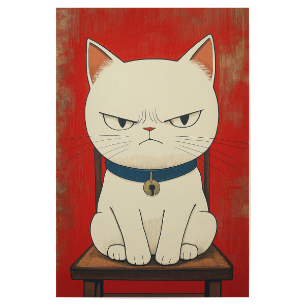 Poster 30x20 cm "Angry Cat" artboxONE - Tiere,Lustig - Lustig,Katze,Illustration,Wütend,Tiere,Bunt,Ki