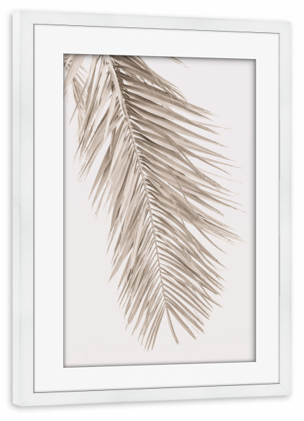 Poster mit Rahmen weiß "Neutrale Handfläche" artboxONE - Natur,Reise,Reise / Strand und Meer