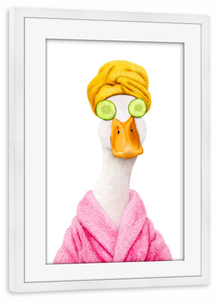 Poster mit Rahmen weiß "Bathente" artboxONE - Tiere,Comic,Fashion,Für Mama,Lustig