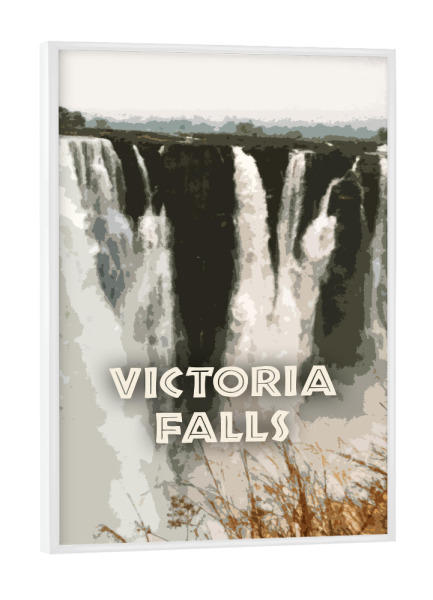 Poster mit weißem Rahmen "Vicfalls" artboxONE - Natur,Reise,Reise / Afrika,Reise / Länder
