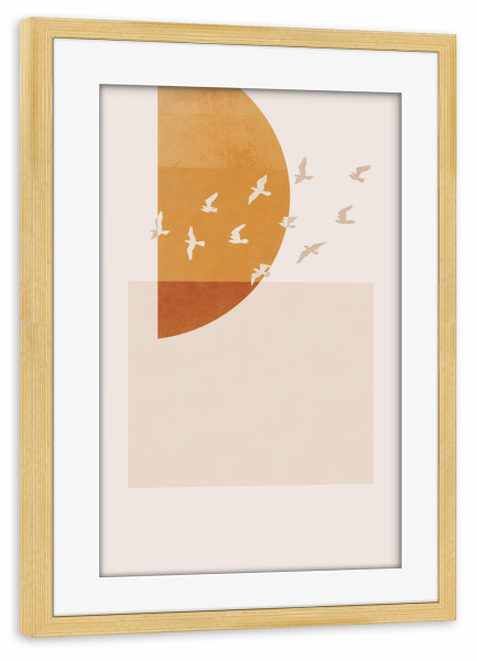 Poster mit Rahmen kiefer "Flüstern des Sonnenuntergangs" artboxONE - Natur,Tiere,Geometrie