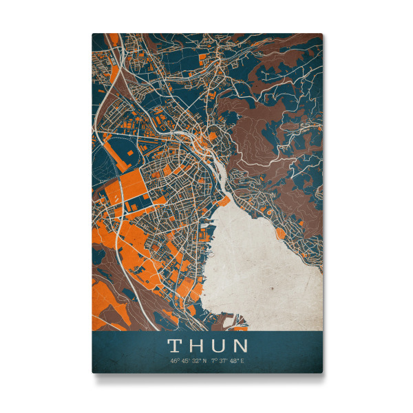 Galerie-Print "Thun Vintage Map" 75x50 cm artboxONE