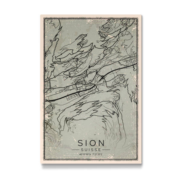 Galerie-Print "Sion Retro Map" 30x20 cm artboxONE