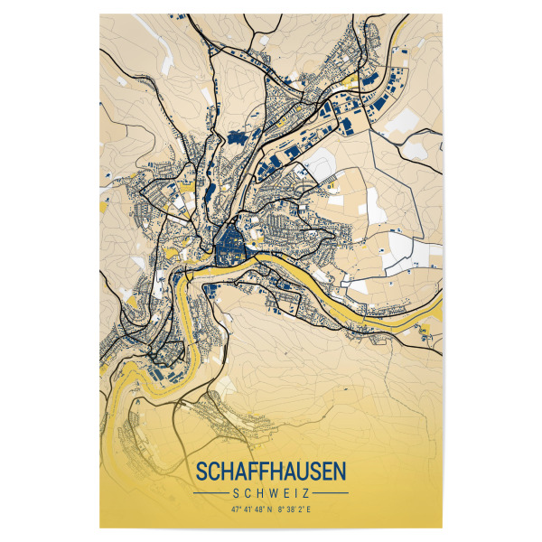 Poster "Stadt von Schaffhausen" artboxONE - Städte / Weitere,Kartografie