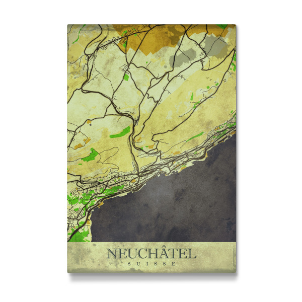 Galerie-Print "Neuchâtel Vintage City Map" 75x50 cm artboxONE