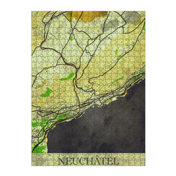 Puzzle Ravensburger "Neuchâtel Vintage City Map" artboxONE - Städte / Weitere,Kartografie