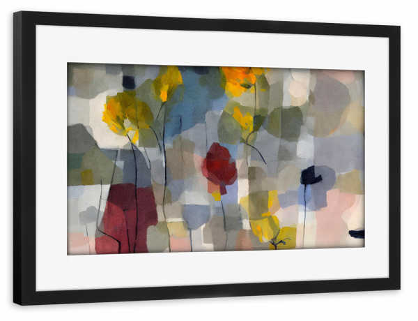 Poster mit Rahmen schwarz "Ich sehe Blumen - rote Tulpen" artboxONE - Natur,Floral,Geometrie - Floral,Blumen,Abstrakt
