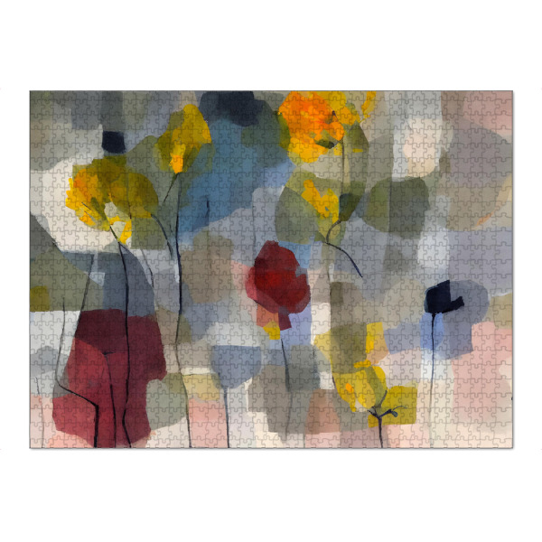 Puzzle Ravensburger "Ich sehe Blumen - rote Tulpen" artboxONE - Natur,Floral,Geometrie - Floral,Blumen,Abstrakt - Bild floral