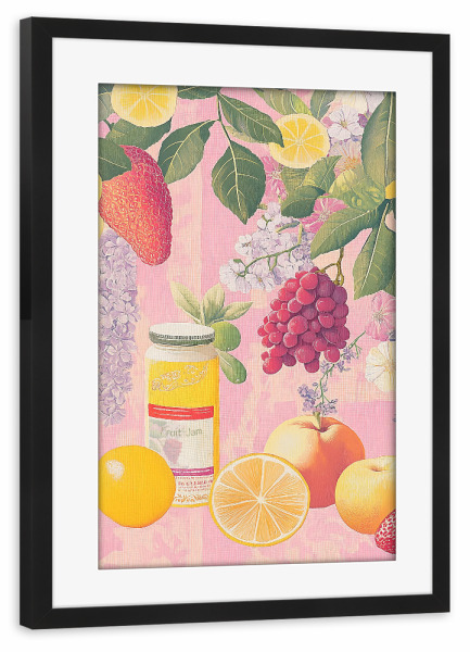 Poster mit Rahmen schwarz "Marmelade mit Sommer Früchten" artboxONE - Natur,Floral,Essen & Trinken / Obst & Gemüse