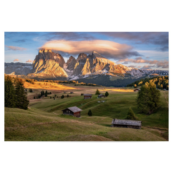 Poster 30x20 cm "Sonnenuntergang Seiser Alm" artboxONE - Natur,Reise