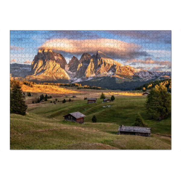 Puzzle Ravensburger "Sonnenuntergang Seiser Alm" artboxONE - Natur,Reise
