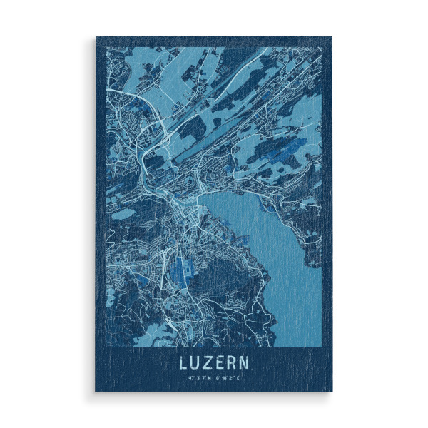 Holzbild "City Luzern Map" artboxONE - Städte / Weitere,Kartografie