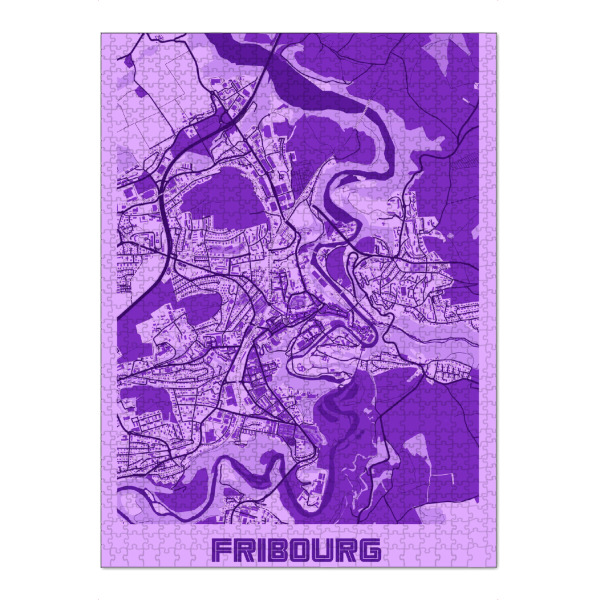 Puzzle Ravensburger "City Map Fribourg" artboxONE - Städte / Weitere,Kartografie