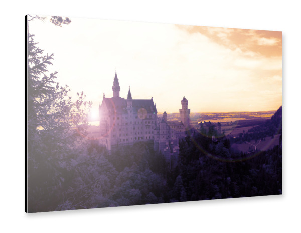 Alu-Dibond "Neuschwanstein Sunset" 30x20 cm artboxONE