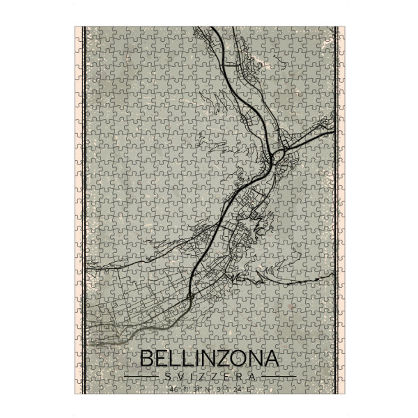 Puzzle Ravensburger "Bellinzona Retro Map" artboxONE - Städte / Weitere,Kartografie