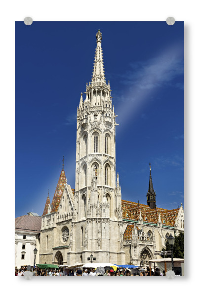 Acrylglasbild "Die Matthiaskirche" artboxONE - Architektur - Budapest,Matthiaskirche,Burgpalast,Fischerbastei,Burgviertel,Altstadt,Kirche