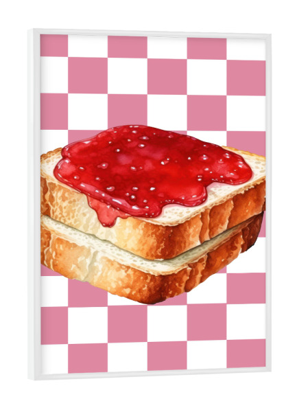 Poster mit weißem Rahmen "Stack of three slices of toast" artboxONE - Essen & Trinken