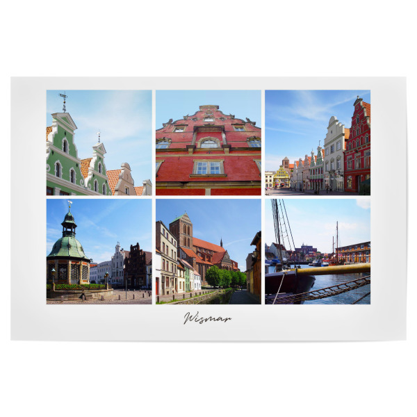 Poster "Wismar Collage" artboxONE - Städte,Reise,Reise / Strand und Meer,Reise / Länder,Städte / Weitere