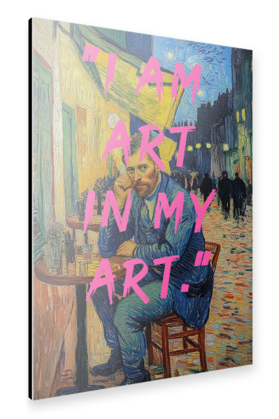 Alu-Dibond "Café Vincent ich bin Kunst" 30x20 cm artboxONE