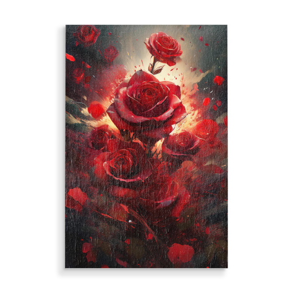 Holzbild "Explodierende Rosen" artboxONE - Floral