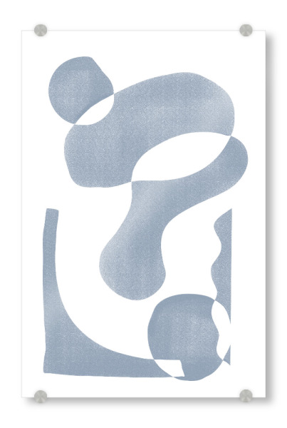 Acrylglasbild "Blaue weiße freie Form" artboxONE - Abstrakt,Geometrie - Freeform,Geometric,Freehand,Abstract,Abstrakte kunst