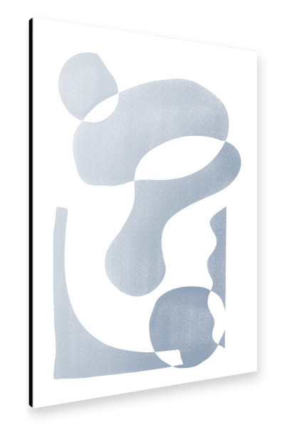 Alu-Dibond "Blaue weiße freie Form" 30x20 cm artboxONE