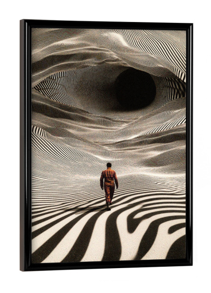 Poster mit schwarzem Rahmen "OP -Kunstreise" artboxONE - Reise,Abstrakt,Geometrie,Lustig