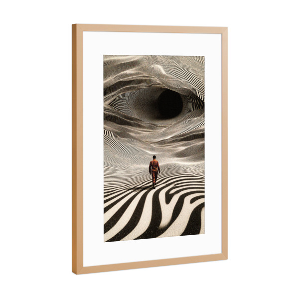 Poster mit Rahmen Kupfer "OP -Kunstreise" artboxONE - Reise,Abstrakt,Geometrie,Lustig