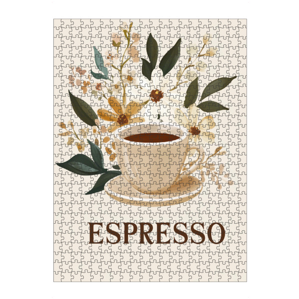 Puzzle Ravensburger "Vintage Espresso mit Blumenstrauß" artboxONE - Natur,Floral,Essen & Trinken