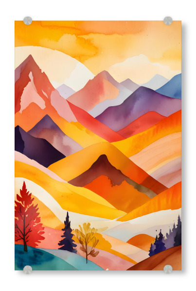 Acrylglasbild "Warme Herbstberge" artboxONE - Natur,Reise,Abstrakt