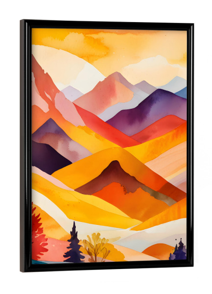 Poster mit schwarzem Rahmen "Warme Herbstberge" artboxONE - Natur,Reise,Abstrakt