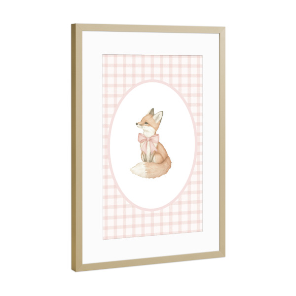 Poster mit Rahmen Gold "Fuchskunst" artboxONE - Für Kinder,Tiere,Für Mama