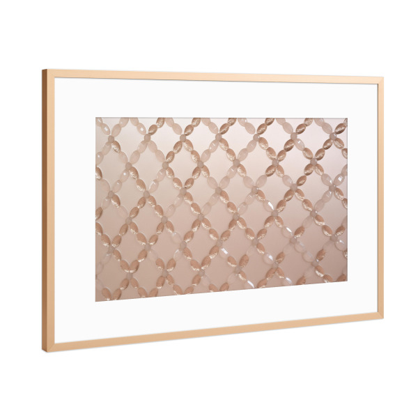 Poster mit Rahmen Kupfer "Roségoldene Muster Eleganz" artboxONE - Abstrakt,Geometrie,Marmor
