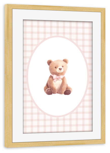Poster mit Rahmen kiefer "Teddybär" artboxONE - Für Kinder,Tiere,Für Mama