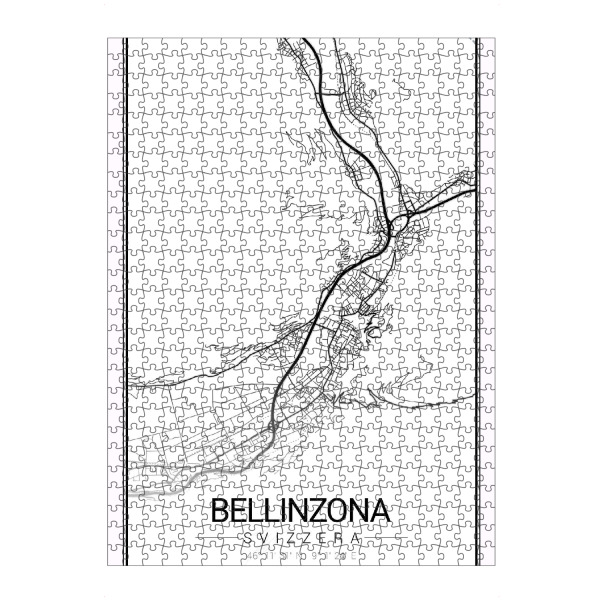 Puzzle Ravensburger "Citymap Bellinzona" artboxONE - Schwarzweiß,Städte / Weitere,Kartografie