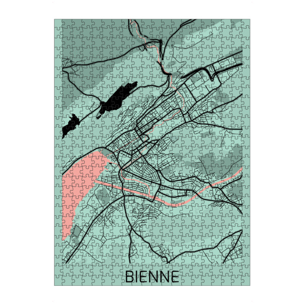 Puzzle Ravensburger "Map Biel Schweiz" artboxONE - Städte / Weitere,Kartografie