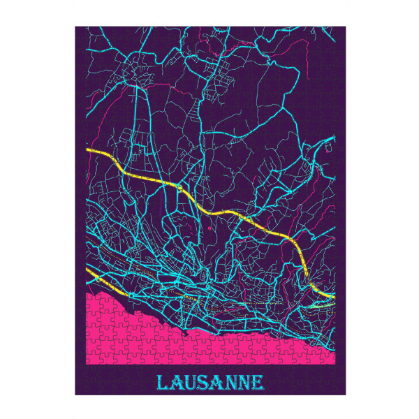 Puzzle Ravensburger "Stadt Map Lausanne" artboxONE - Städte / Weitere,Kartografie