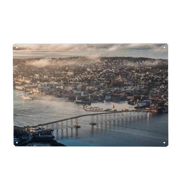 Holzbild "Tromsö Brücke" artboxONE - Städte,Reise,Architektur - Tromsö,Brücke,Norwegische küste,Norwegen,Skandinavien,Norden