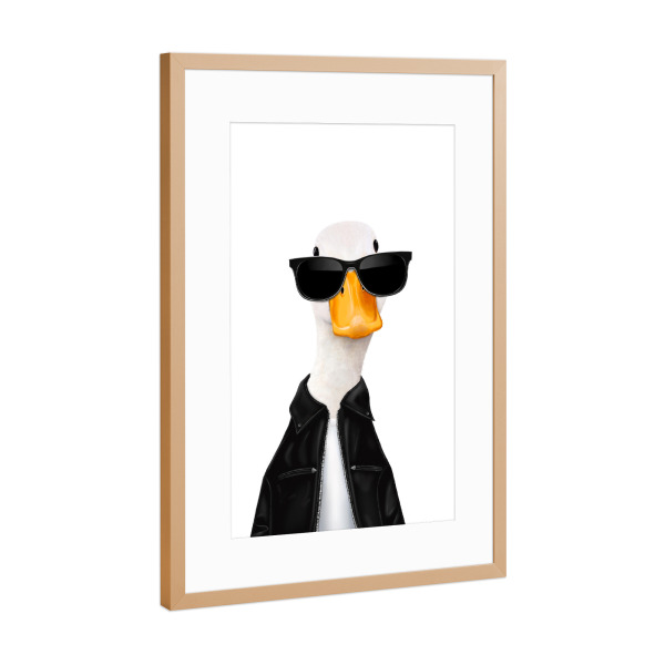 Poster mit Rahmen Kupfer "Stylische Ente" artboxONE - Tiere,Comic,Fashion,Für Papa,Lustig