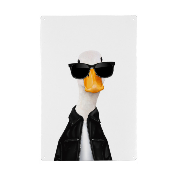 Holzbild "Stylische Ente" artboxONE - Tiere,Comic,Fashion,Für Papa,Lustig